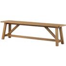 Maddox Trestle 2 Seater Dining Bench, Oak Natural Brown