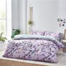 Style Lab Marble Duvet Cover and Pillowcase Set Purple