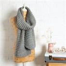 Absolute Beginners Scarf Knitting Kit Grey