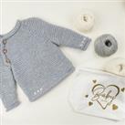 Blossom Baby Jumper Knitting Kit Blue