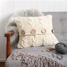 Wool Couture Cable Cushion Knitting Kit Beige