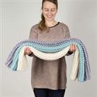 Hannah Blanket Knitting Kit Blue/White