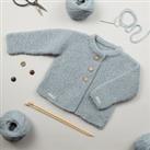 Lilly Baby Cardigan Knitting Kit Blue