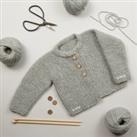 Lilly Baby Cardigan Knitting Kit Grey