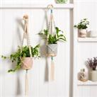 Wool Couture Two Sisters Plant Hanger Macrame Kit Cream