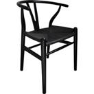 Lara Wishbone Dining Chair, Beech Wood Black