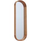 Elements Lozenge Mirror, Solid Oak 71x25cm Brown