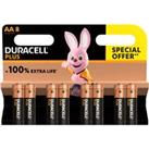 Pack of 8 Duracell Plus 100 AA Batteries Black;Brown