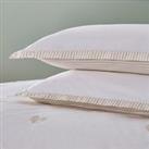 Dorma Bee Embroidery 100% Cotton Oxford Pillowcase Pair White