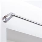 Curve Bracket 16/19mm Metal Extendable Eyelet Curtain Pole Satin Steel (Silver)