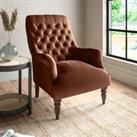 Bibury Buttoned Back Chair Brown