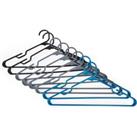 Pack of 8 Black, Grey & Blue Clothes Hangers Multi Coloured