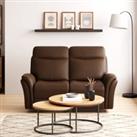 Monte Faux Suede Reclining 2 Seater Sofa Brown