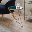 Zoey Green Marble Effect Side Table Green