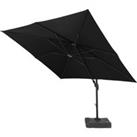 3m Deluxe Cantilever Grey Parasol with 100kg base Grey