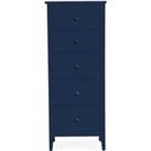 Lynton Tall Small 5 Drawer Chest Navy Blue