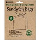 Pack of 25 Biodegradable Compostable Sandwich Bags White