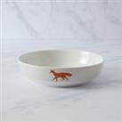 Fergus Fox Porcelain Pasta Bowl white/Brown