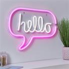 Hello Neon Sign Pink/White