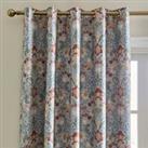 Ruskin Duck Egg Eyelet Curtains Blue/Red/Yellow