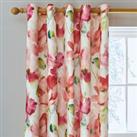 Watercolour Floral Multi Eyelet Curtains pink