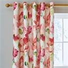 Watercolour Floral Eyelet Curtains Pink/Green/White
