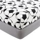 Football Pack of 2 Fitted Sheets Black/White