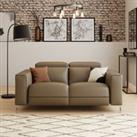 Renzo Iva Electric Recliner 2 Seater Sofa Faux Leather Mocha
