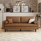 Alfie Faux Leather 3 Seater Sofa Brown