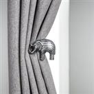 Mix and Match Elephant Curtain Single Holdback Silver