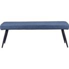 Montreal 2 Seater Dining Bench, Faux Leather Navy Blue