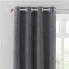 Touch of Linen Charcoal Thermal Ultra Blackout Eyelet Curtains Charcoal