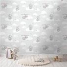 Disney Dumbo Grey Wallpaper Grey/White