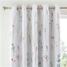 Dried Flowers Blush Blackout Eyelet Curtains Pink/Green/White