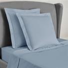 Dorma 300 Thread Count 100% Cotton Sateen Plain Continental Square Pillowcase Blue