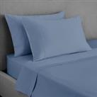 Dorma 300 Thread Count 100% Cotton Sateen Plain Flat Sheet Blue