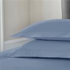 Dorma 300 Thread Count 100% Cotton Sateen Plain Oxford Pillowcase Blue