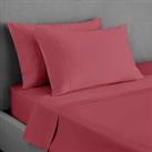 Dorma 300 Thread Count 100% Cotton Sateen Plain Flat Sheet pink