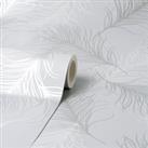 Feather Silver Wallpaper Silver