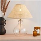 Wescott Glass & Cane Table Lamp Beige/Clear