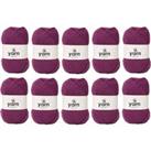 Pack of 10 DK Yarn 100g Balls Purple