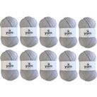 Pack of 10 DK Yarn 100g Balls Grey