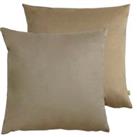 Evans Lichfield Opulent Velvet 2 Pack Cushions Brown