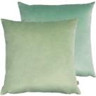 Evans Lichfield Opulent Velvet 2 Pack Cushions Blue/Green