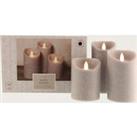 Hygge Pack of 3 Textured Scented LED Candles Grey