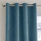 Ensley Chenille Thermal Eyelet Curtains Blue