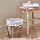 Recycled Plastic Wicker Waste Paper Bin Natural