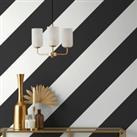 Diagonal Stripe Monochrome Wallpaper Black