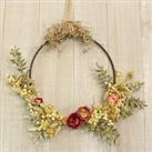 DIY Pink Strawflower and Ruscus Wreath Green