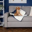 Scruffs Kensington Dog Blanket Navy Blue/White